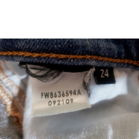 7 FAMK Jean Womens 24 Blue Denim Alexa Cropped Frayed Striped Wide Leg Raw Hem - Picture 11 of 12